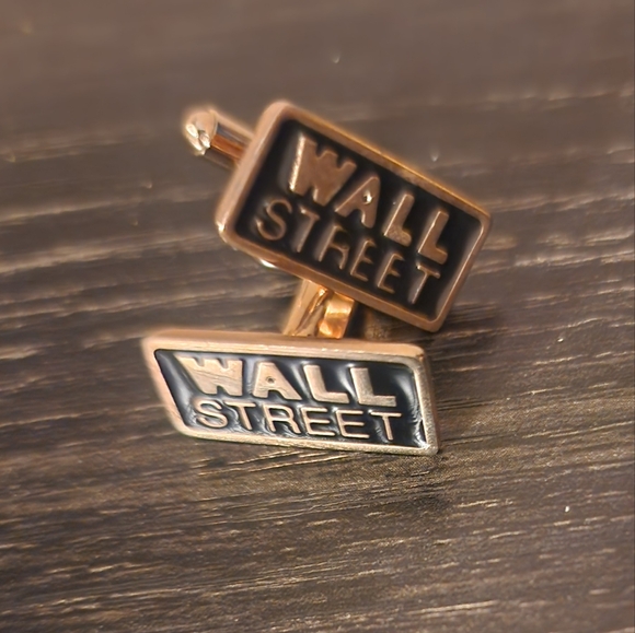 WALL STREET CUFFLINKS! Excellent Condition. No Box. - Picture 2 of 3
